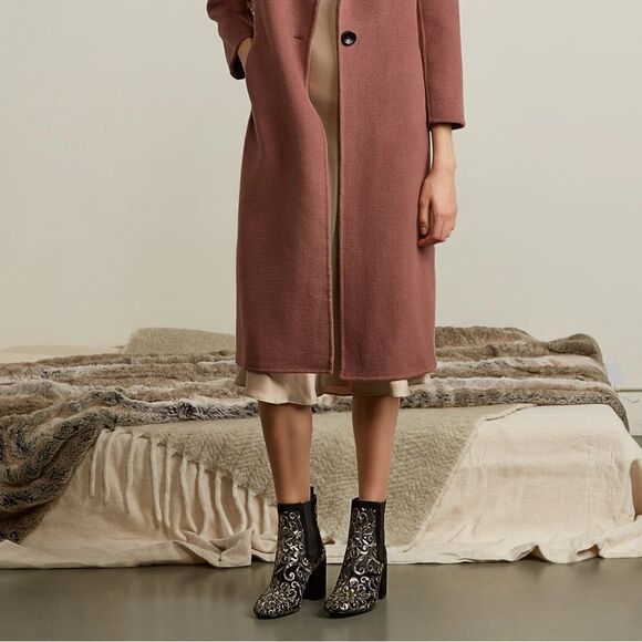 Stuart Weitzman Mediate Black Radiant Velvet Block Heel Booties - Picture 4 of 12